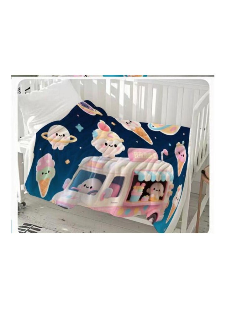 general Children's or student cartoon flannel thin blanket (warm and comfortable, suitable for sleep, games) 100cm*150cm - 843 - Image 3