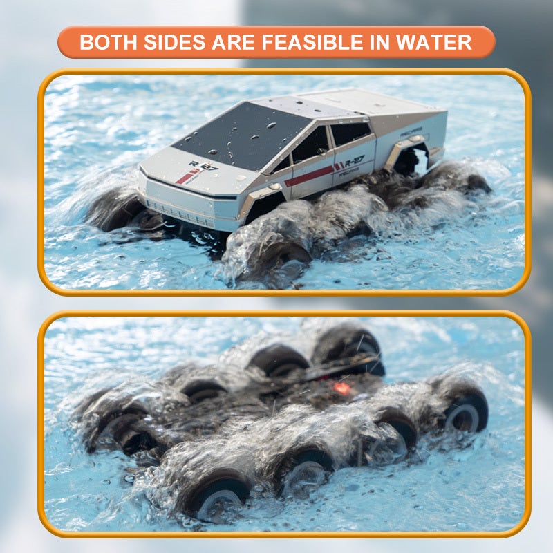 JJRC Amphibious Stunt Car 24x15x12 CM Silver 2.4G Long-Distance Control - 360° Rotation Remote Control Car for Land Water Adventures - Image 2