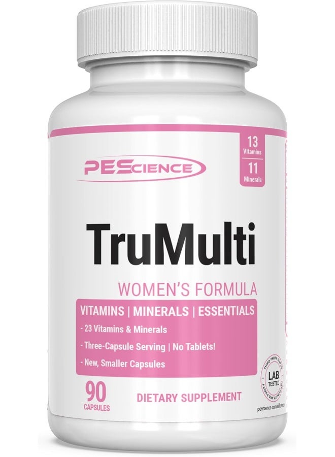 PEScience TruMulti Women's, Multivitamin with Premium Quality Vitamin C, D, Zinc for Immune Support, 90 Capsules - Image 1