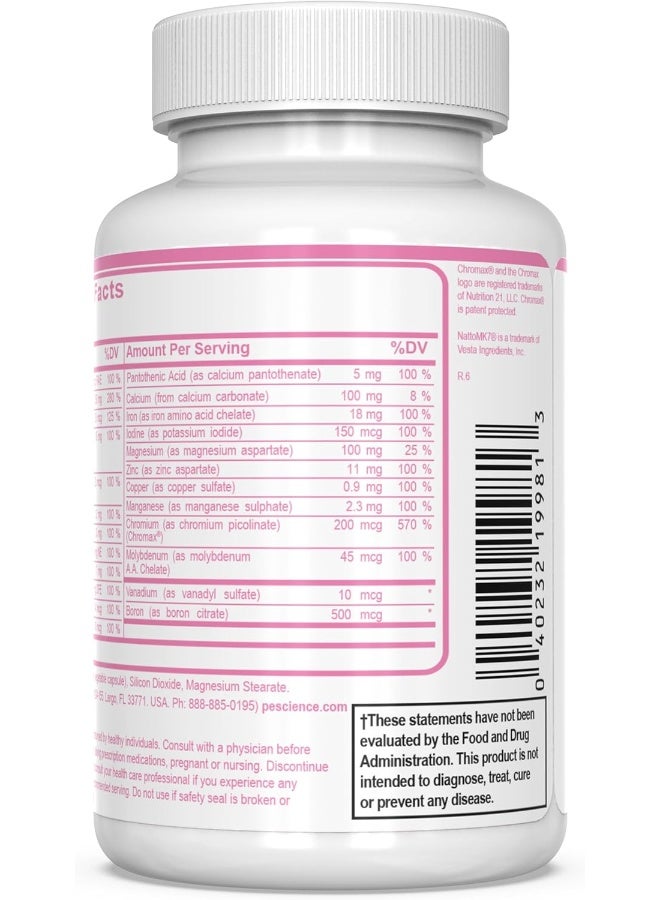 PEScience TruMulti Women's, Multivitamin with Premium Quality Vitamin C, D, Zinc for Immune Support, 90 Capsules - Image 2