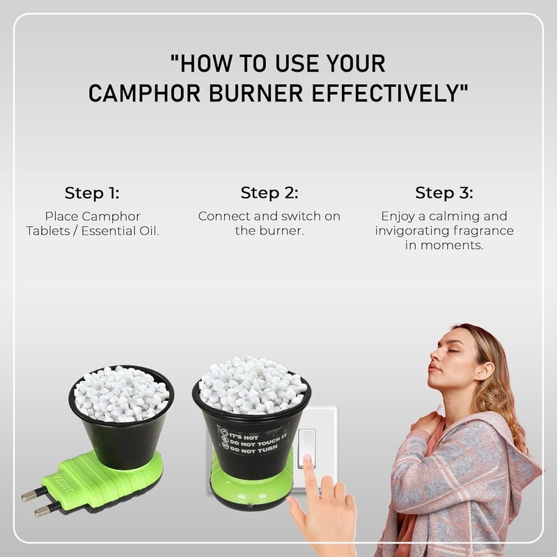 Vedic Kapoor Dani Electrical Camphor Kapoor Burner Holder Essential Oil Fragrance Electric Kapoor Dani for Home & Office(Color May Vary, Pack of 1) - Image 4