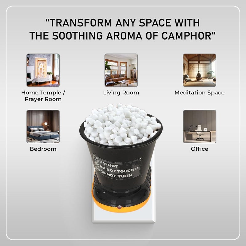 Vedic Kapoor Dani Electrical Camphor Kapoor Burner Holder Essential Oil Fragrance Electric Kapoor Dani for Home & Office(Color May Vary, Pack of 1) - Image 5