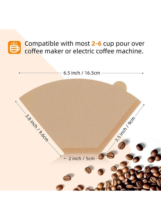 Jokmae Coffee Filters 2 Cone Paper, Disposable Unbleached Coffee Filter #2, Size 2 Coffee Filters Cone, Fit for 2-6 Cup Pour Over or Drip Coffee Makers, 100 Count - Image 2