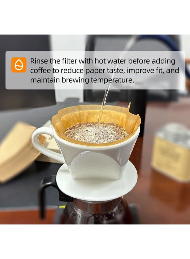 Jokmae Coffee Filters 2 Cone Paper, Disposable Unbleached Coffee Filter #2, Size 2 Coffee Filters Cone, Fit for 2-6 Cup Pour Over or Drip Coffee Makers, 100 Count - Image 4