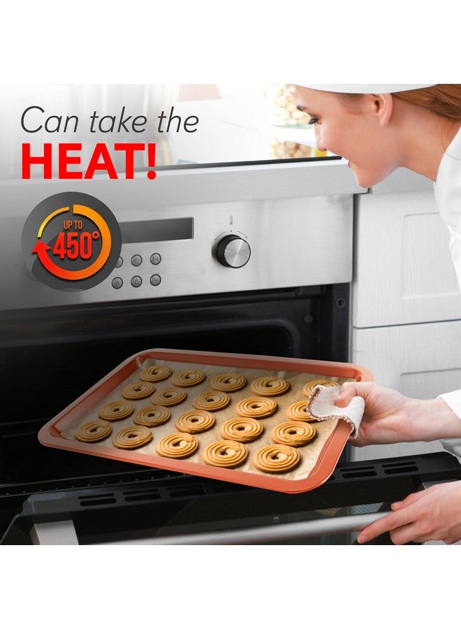 NutriChef 10-Piece Nonstick Oven Baking Pan Set - Premium Carbon Steel Bakeware w/Cookie Sheets, Loaf & Cupcake Pans, Perforated Crisper Pans, Round & Square Roasting Pans, Easy to Clean - Copper - Image 5