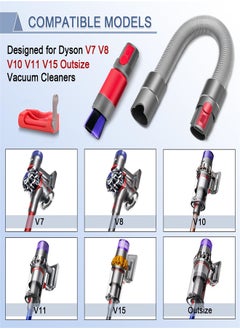 KASTWAVE Flexible Extension Hose Attachment Dusting Brush for Dyson V7 V8 V10 V11 V15 Outsize Vacuum Cleaner, Soft Dust Removal Brush, Cordless Handheld Vacuum Replacement Parts  - Image 3