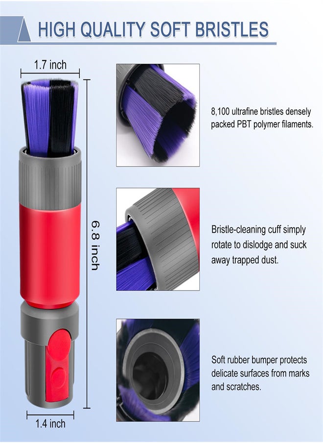 KASTWAVE - Flexible Extension Hose Attachment Dusting Brush for Dyson V7 V8 V10 V11 V15 Outsize Vacuum Cleaner, Soft Dust Removal Brush, Cordless Handheld Vacuum Replacement Parts - Image 1