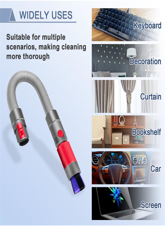 KASTWAVE - Flexible Extension Hose Attachment Dusting Brush for Dyson V7 V8 V10 V11 V15 Outsize Vacuum Cleaner, Soft Dust Removal Brush, Cordless Handheld Vacuum Replacement Parts - Image 1