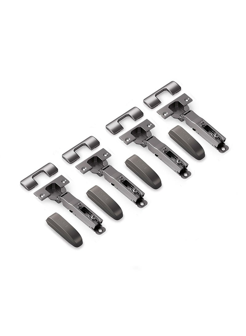STARKE Pack of 4 Black Electroplated Soft Close Cabinet   Full Overlay Wingless Hinges. 95° Opening Angle, 16-25mm Application, Strong Hydraulic System. Grey Protective Cover & Screws included (4 PCS) - Image 1