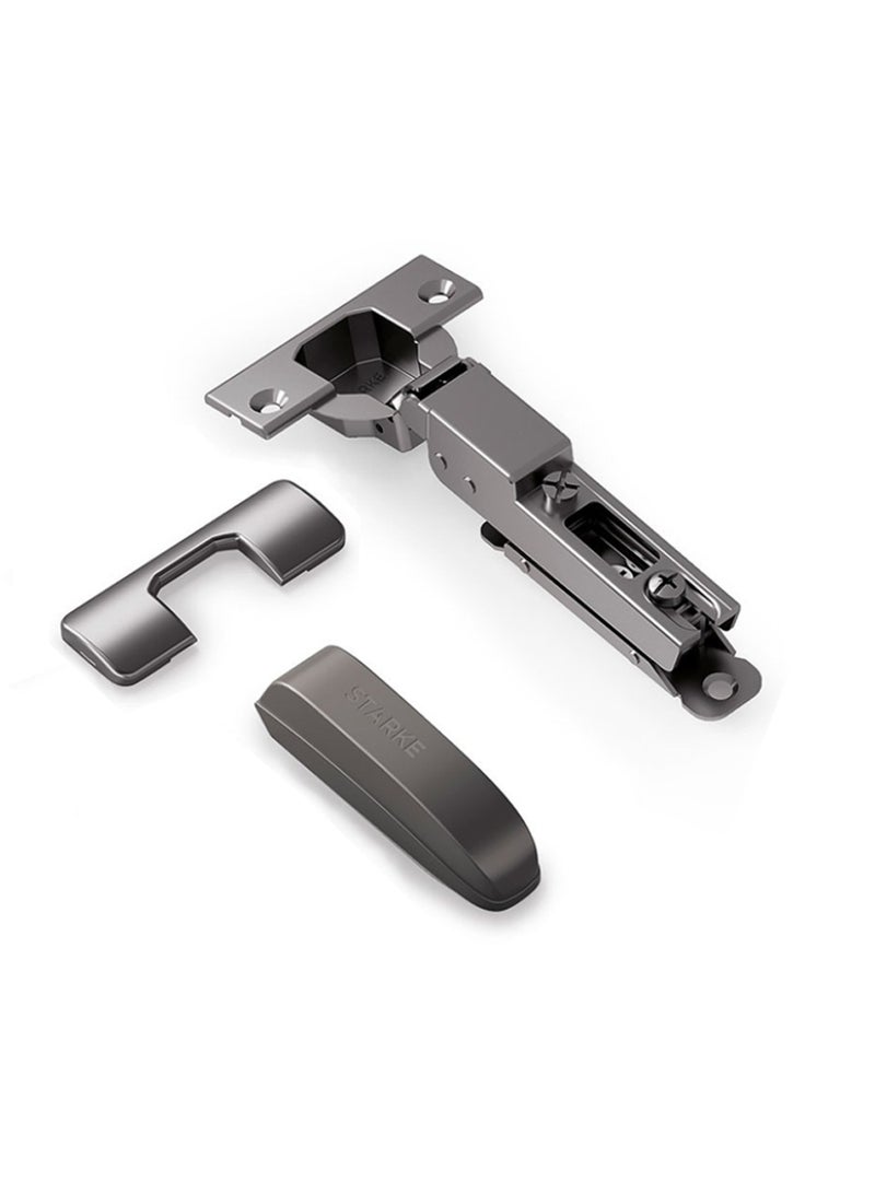 STARKE Pack of 4 Black Electroplated Soft Close Cabinet   Full Overlay Wingless Hinges. 95° Opening Angle, 16-25mm Application, Strong Hydraulic System. Grey Protective Cover & Screws included (4 PCS) - Image 3