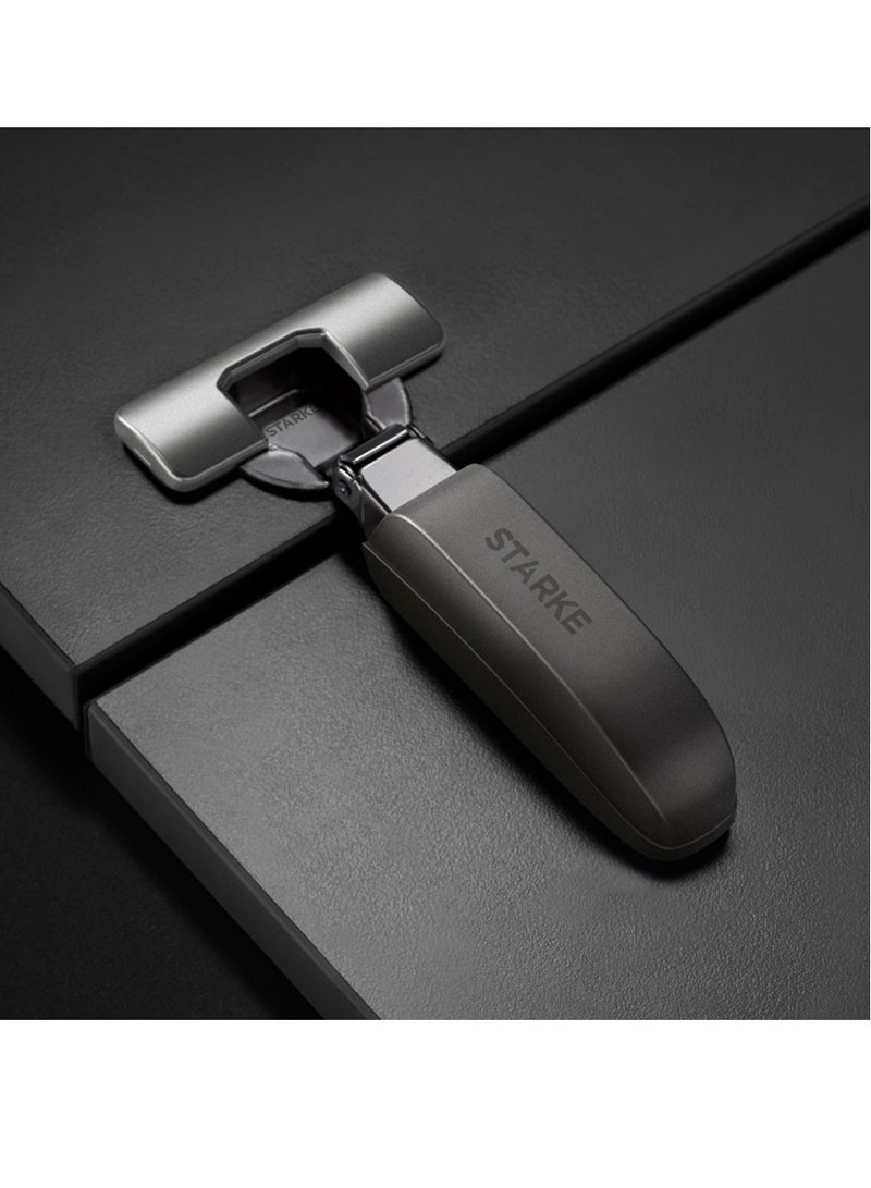 STARKE Pack of 4 Black Electroplated Soft Close Cabinet   Full Overlay Wingless Hinges. 95° Opening Angle, 16-25mm Application, Strong Hydraulic System. Grey Protective Cover & Screws included (4 PCS) - Image 5