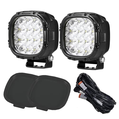 BIGLION.X 4 Inch 160W 18800LM Round LED Offroad Lights Driving Spotlights Fog Light Super Bright Bumper Off Road Driving Light with Wiring Harness IP68 for Pickup Trucks SUV ATV UTV - Image 1