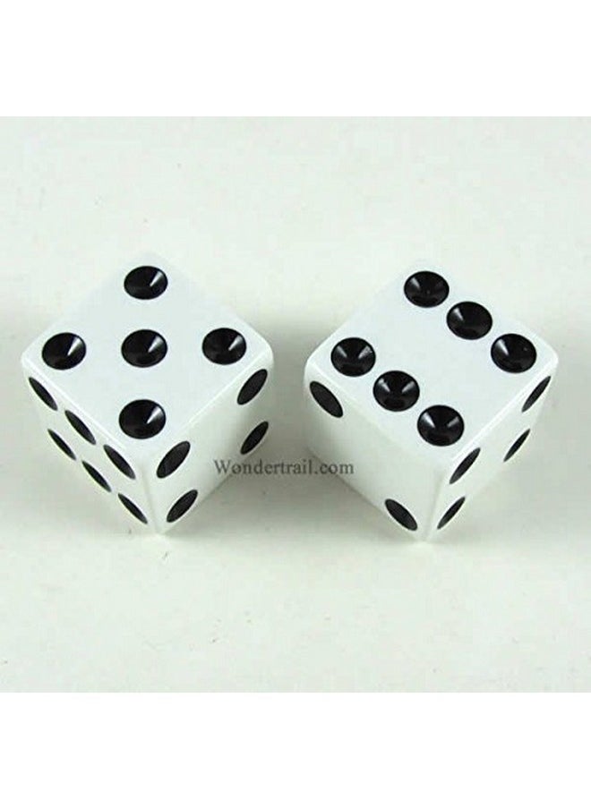 Koplow Games White Opaque Dice with Black Pips D6 25mm (1in) Pack of 2 Koplow Games 