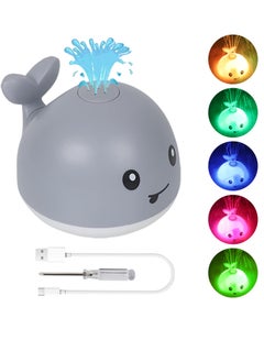 Daytoyz Rechargeable Whale Bath Toys Light Up Spray Water Bathtub Toys for Kids Sprinkler Baby Bath Toy for Toddlers Boys and Girls (Rechargeable White)  - Image 1