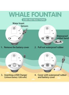 Daytoyz Rechargeable Whale Bath Toys Light Up Spray Water Bathtub Toys for Kids Sprinkler Baby Bath Toy for Toddlers Boys and Girls (Rechargeable White)  - Image 3