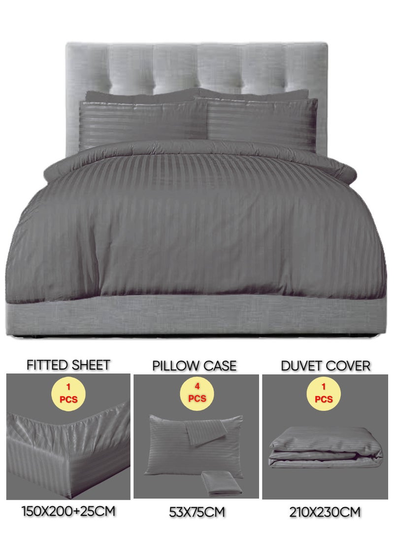 Blueberry - 6 Pieces Queen Size Bed Sheet Set With Duvet Cover Bedding Set - Image 1