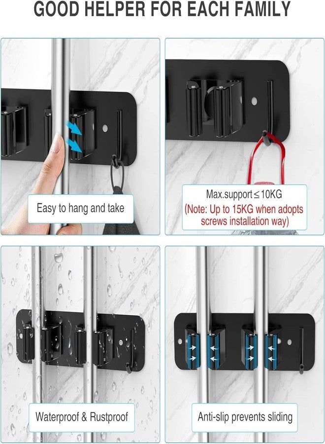 Boniry 1 Pcs Broom Holder Wall Mounted - No Drill Wall Hanger, Mop Holder for Wall - Broom Holder Ideal for Home, Laundry Room - Image 3