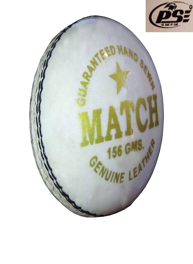 PSE Priya Sports Unisex Leather Cricket Ball White - Image 2