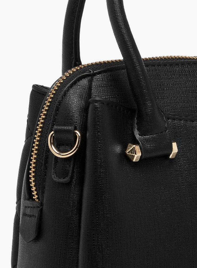 Flora Bella By Shoexpress Quilted Tote Bag with Detachable Strap and Zip Closure