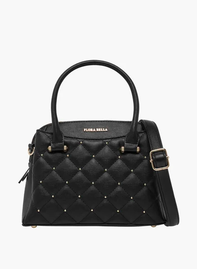 Flora Bella By Shoexpress Quilted Tote Bag with Detachable Strap and Zip Closure