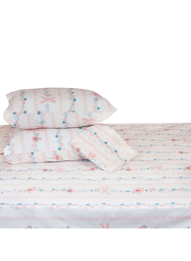 Family Bed Flat Bed sheet Set Cotton 4 pieces size 240 x 250 cm Model 182 from Family Bed - Image 2