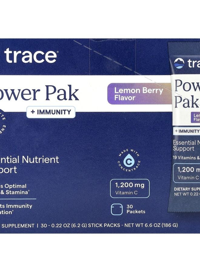 Power Pak + Immunity Lemon Berry 30 Stick Packs 0.22 oz (6.2 g) Each