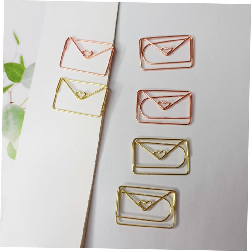 Gold Envelope Shaped Paper Clips 20pcs Cute Cartoon Design for Office School Home Organization - Image 5