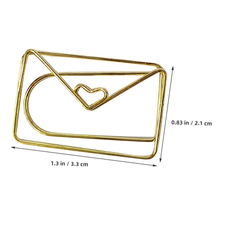 Gold Envelope Shaped Paper Clips 20pcs Cute Cartoon Design for Office School Home Organization - Image 3