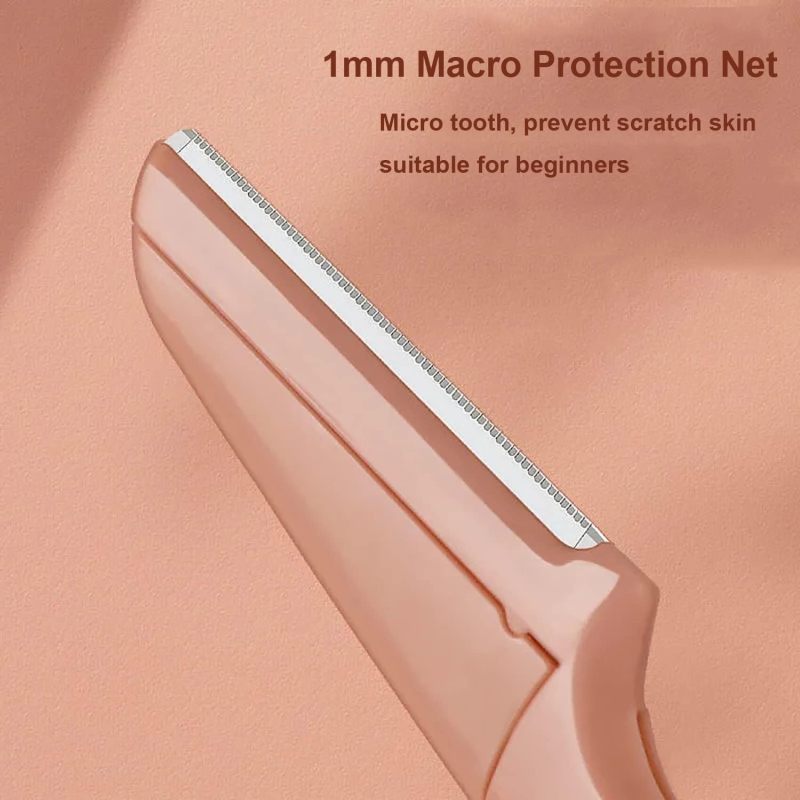 Eyebrow Shaver 3-Piece Stainless Steel Blades - Painless Trimming Portable Razor With Safety Cover for Travel Beginners Facial Hair Grooming - Image 4