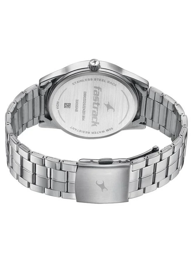 TITAN Men's Analog Display Watch With Silver Stainless Steel Strap - 3305SM02