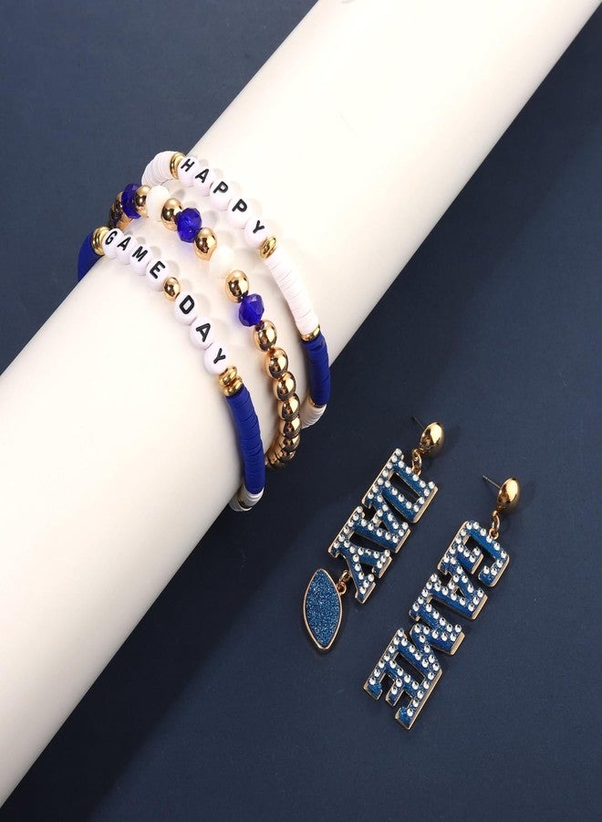 MOLOCH Football Jewelry for Women Game Day Bracelets Earrings Set Sport Team Spirit Jewelry Game Day Accessories Football Mom Gifts - Image 4