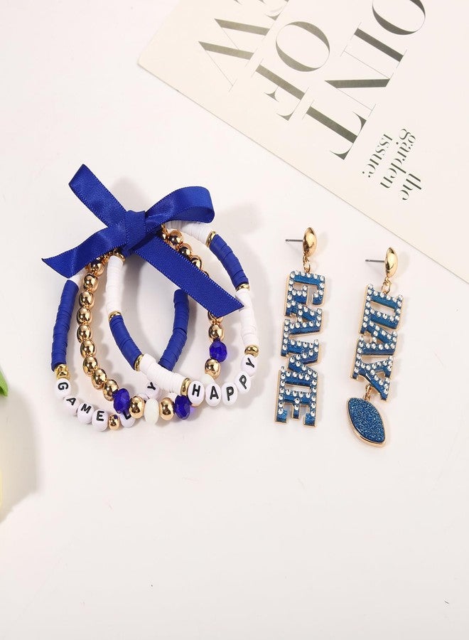 MOLOCH Football Jewelry for Women Game Day Bracelets Earrings Set Sport Team Spirit Jewelry Game Day Accessories Football Mom Gifts - Image 3