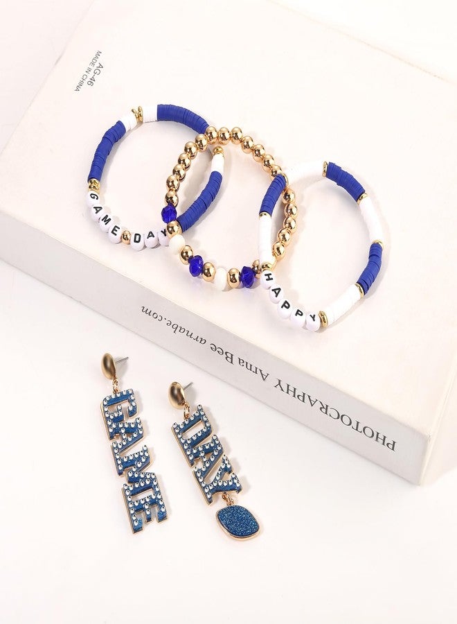 MOLOCH Football Jewelry for Women Game Day Bracelets Earrings Set Sport Team Spirit Jewelry Game Day Accessories Football Mom Gifts - Image 2