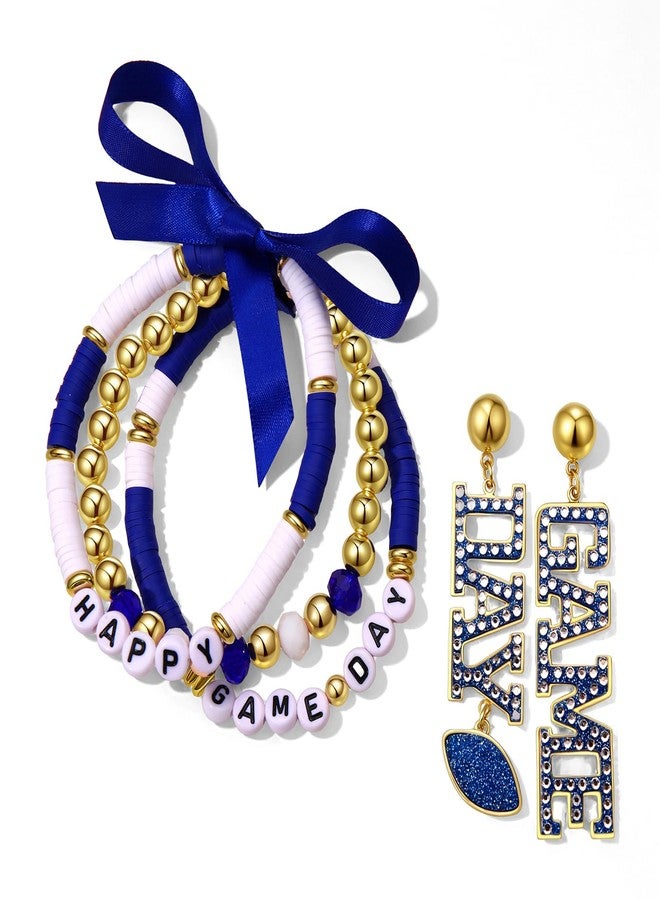MOLOCH Football Jewelry for Women Game Day Bracelets Earrings Set Sport Team Spirit Jewelry Game Day Accessories Football Mom Gifts - Image 1