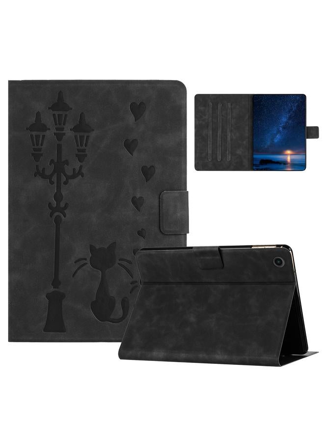 erorex Case For Lenovo Tab M10 Plus 3rd Gen / TB-128F Embossed Couple Cat Smart Tablet Leather Case - Image 1