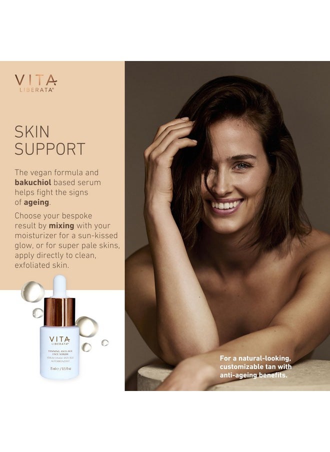 Vita Liberata Vita Liberata Anti-Age Face Serum - Dual Action Serum, Deeply Nourishing & Hydrating, Customizable Tan, Formulated with Bakuchiol & Organic Botanicals, 30ml / 0.5 fl oz  - Image 3