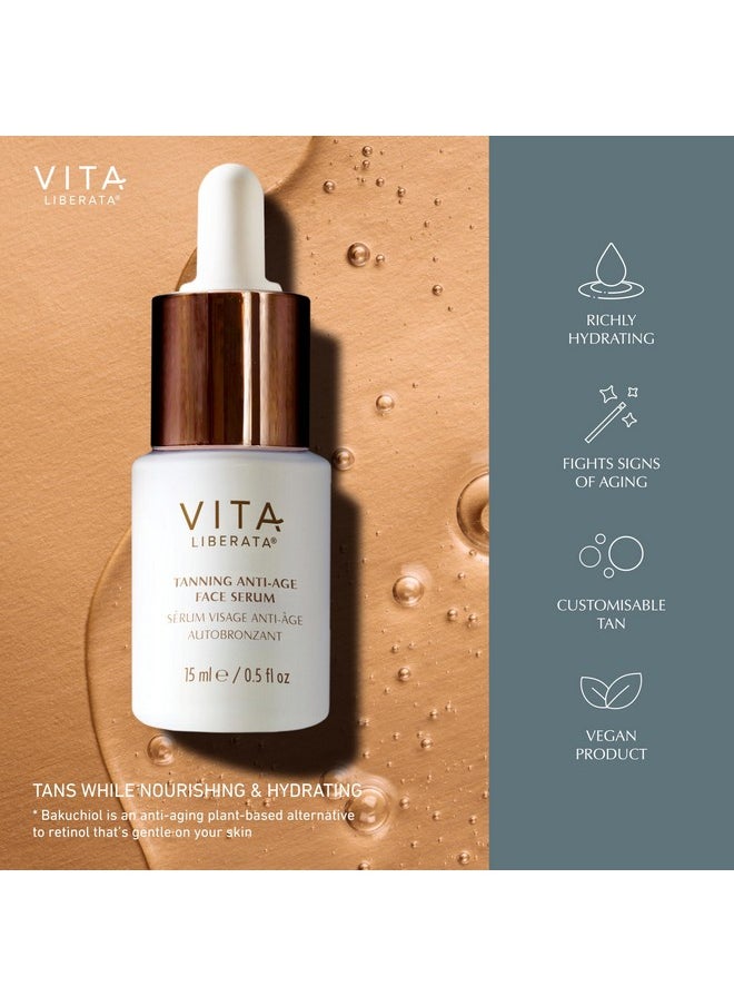 Vita Liberata Vita Liberata Anti-Age Face Serum - Dual Action Serum, Deeply Nourishing & Hydrating, Customizable Tan, Formulated with Bakuchiol & Organic Botanicals, 30ml / 0.5 fl oz  - Image 4