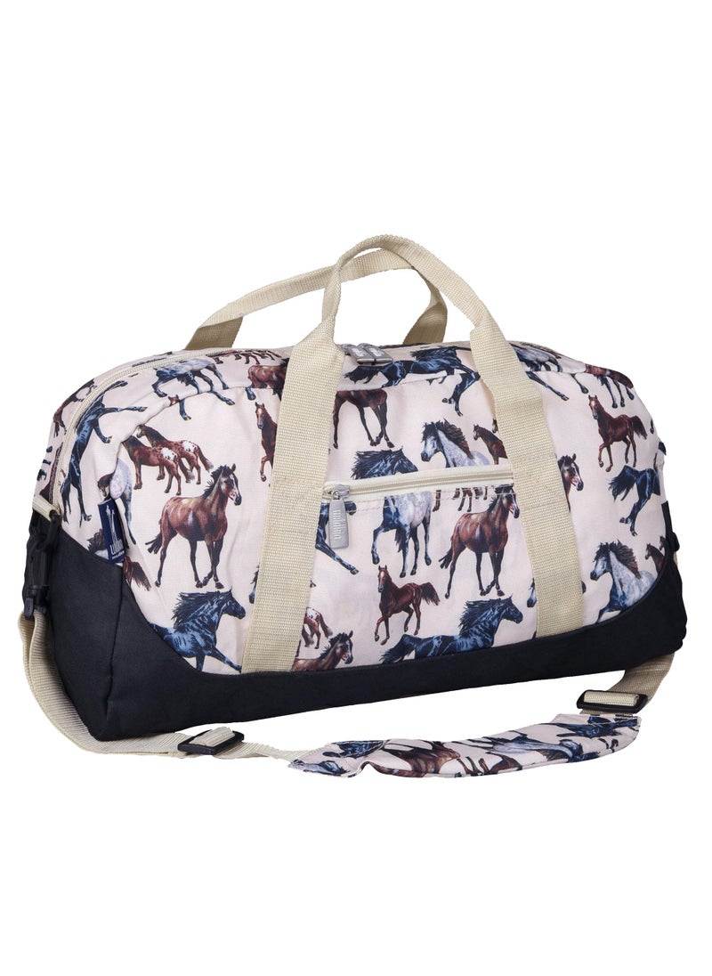 Wildkin Wildkin Kids Overnighter Duffel Bag  CarryOn Size Ideal for School  Sleepovers  Horse Dreams 