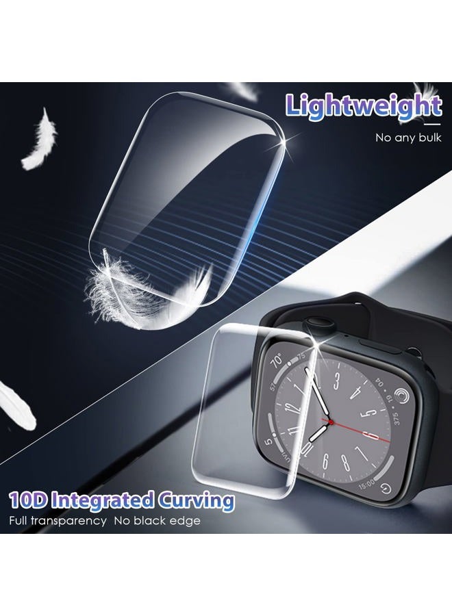 [2 Pack Tempered Glass Screen Protector for Apple Watch Series 9/ Series 8/7 41mm, [Auto-Dispersion Tech] Full Coverage Waterproof Bubble Free HD Clear Film for iWatch Series 9 Series 8/7 41mm