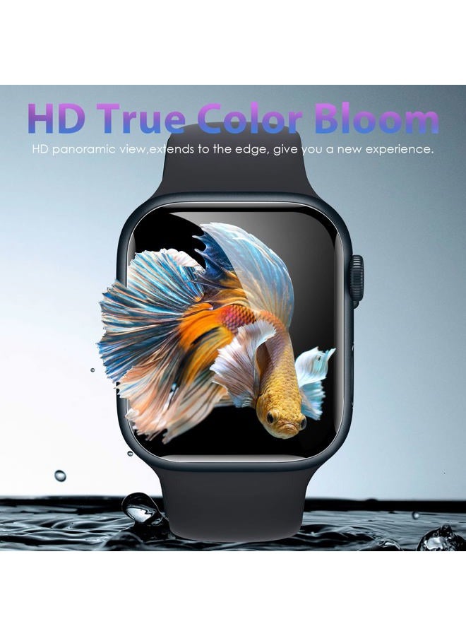 [2 Pack Tempered Glass Screen Protector for Apple Watch Series 9/ Series 8/7 41mm, [Auto-Dispersion Tech] Full Coverage Waterproof Bubble Free HD Clear Film for iWatch Series 9 Series 8/7 41mm