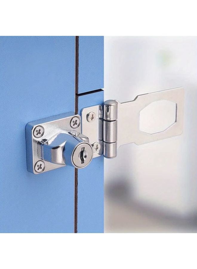 4 Inch Punch Free Double Door Cabinet Lock with Keyed Locking for Office Locker Drawer - Image 2