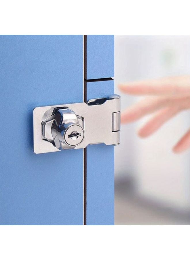 4 Inch Punch Free Double Door Cabinet Lock with Keyed Locking for Office Locker Drawer - Image 5