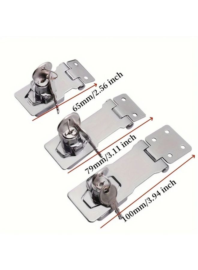 4 Inch Punch Free Double Door Cabinet Lock with Keyed Locking for Office Locker Drawer - Image 4