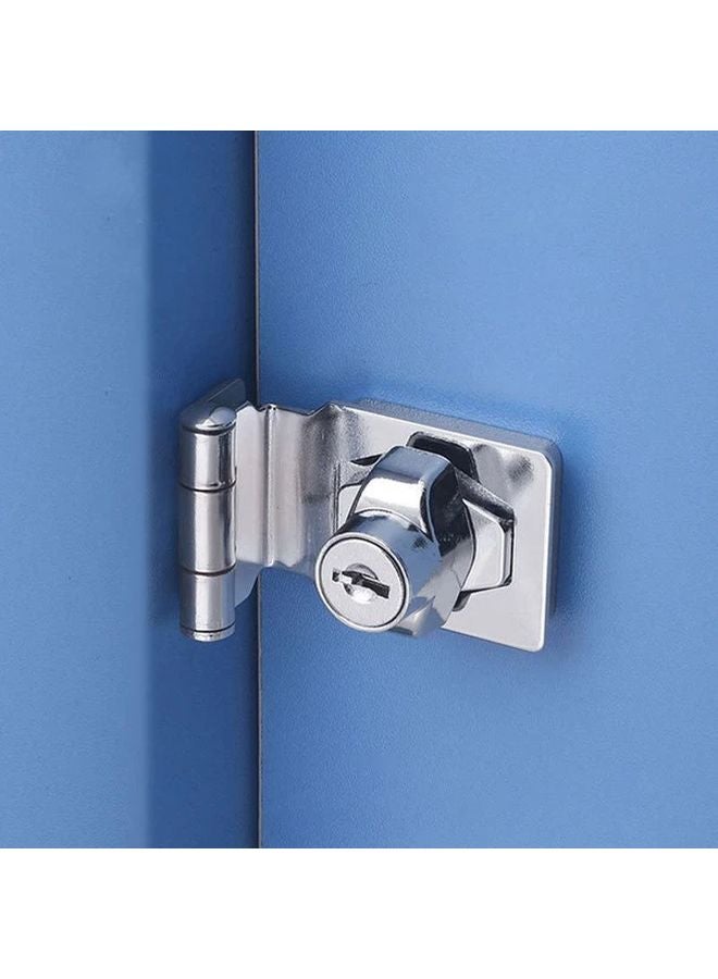 4 Inch Punch Free Double Door Cabinet Lock with Keyed Locking for Office Locker Drawer - Image 3