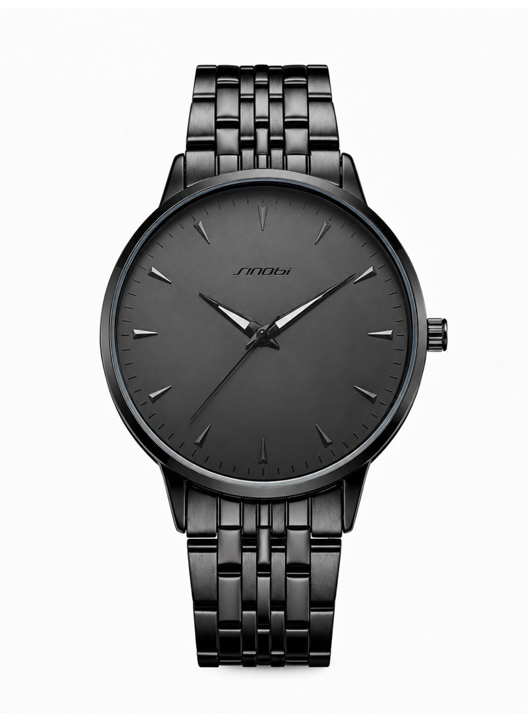 Men's Watches for Men - Stainless Steel Watch with Modern Black Dial, Waterproof Quartz for Business Casual & Gifts