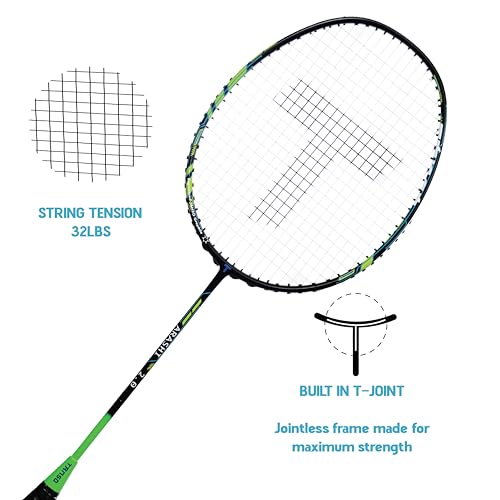 TANSO Arashi 2.0 Full Graphite Ultra Light Weight Carbon Fibre Strung Badminton Racket with Free Full Racquet Cover (77 Grams, 32 Lbs Tension, Strung with Premium Strings) (Green) - Image 3