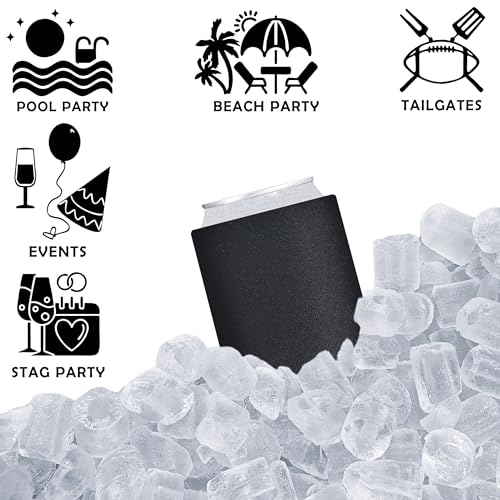 Kropsis Can Cooler Sleeves Blank Poly Foam (24, Black) - Image 3
