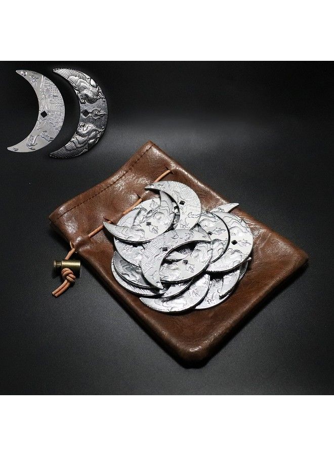 Byhoo 20 Fantasy Coins For Dnd Board Games Accessories & Leather Pouch For Waterdeep Metal Coins For Dungeons & Dragons Tablelap Rpg Games Addons Medieval Game Retro Props  - Image 1