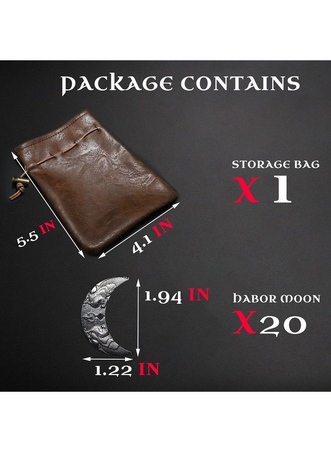 Byhoo 20 Fantasy Coins For Dnd Board Games Accessories & Leather Pouch For Waterdeep Metal Coins For Dungeons & Dragons Tablelap Rpg Games Addons Medieval Game Retro Props  - Image 5