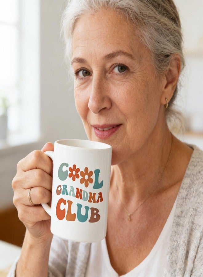 HAFOUXIGM Cool Grandma Club 11oz Ceramic Coffee Mug - Mothers Day Gifts for New Grandmother, Nana, Mimi, First Time Grandma Announcement Gift - Image 4